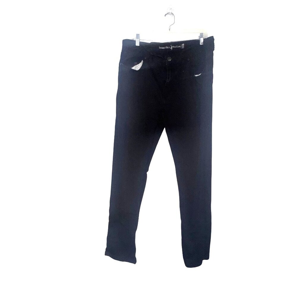 Beverly Hills Polo Club Mens Black Jeans Size 40x32 100% Cotton Denim